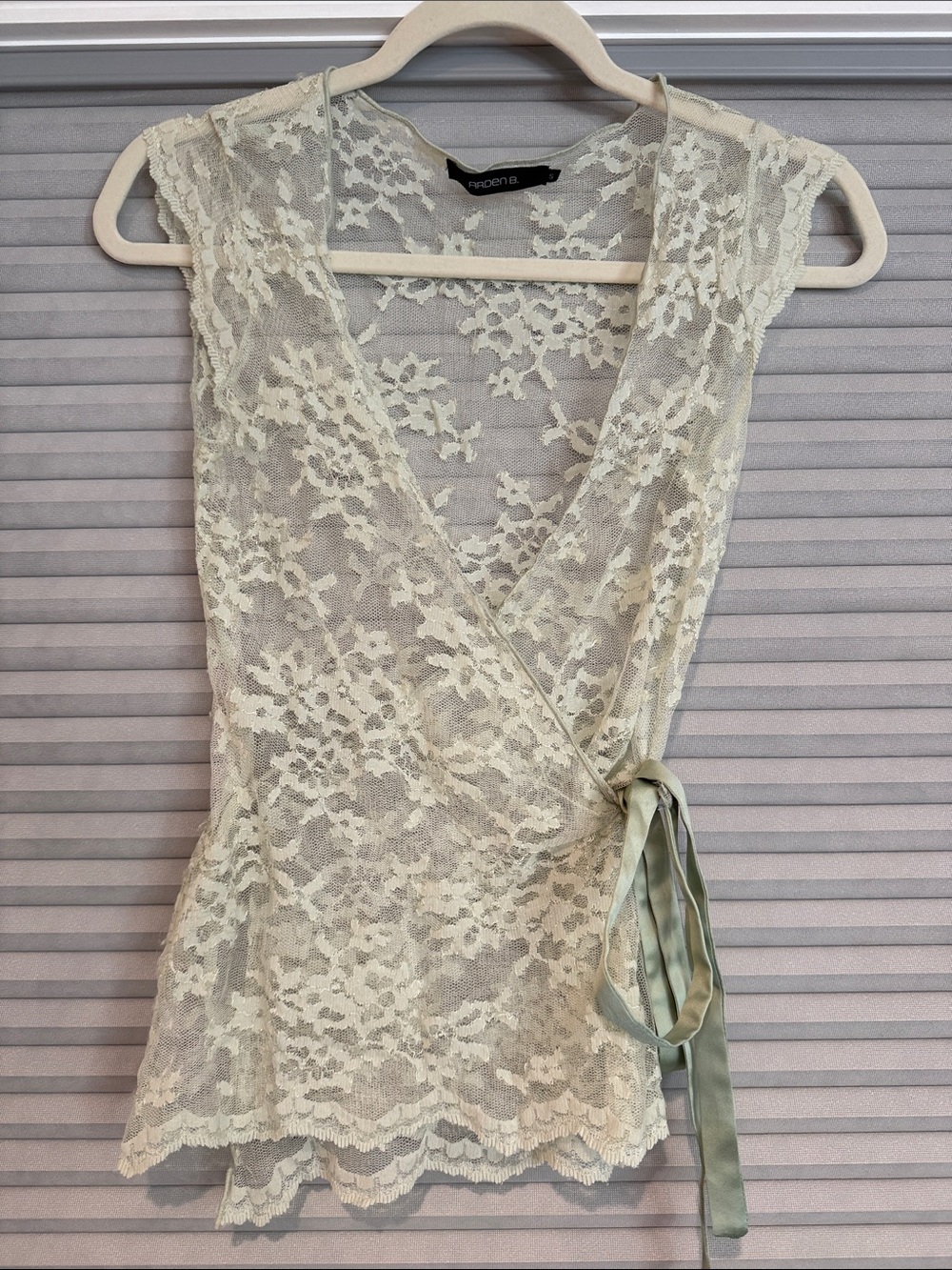Lace Wrap Tank Dress in Light Cream